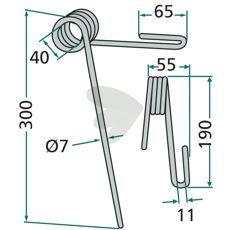 Forreste efterharvetand, 45° til Rabe, designet til at optimere høstearbejde.