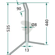 Lang efterharvetand til Rabe og Pöttinger, 535 og 440mm, til bedste arbejdsresultat.