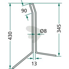 Efterharvetand til Rabe og Pöttinger, effektivt tilbehør til jordbearbejdning.