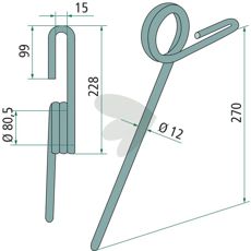 Efterharvetand til Great Plains/Simba P08784, fremragende til jordbearbejdning.