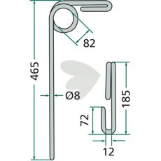 Alsidig efterharvetand til Stegsted, Fiona, Kongskilde og Taarup, effektiv til jordbearbejdning.
