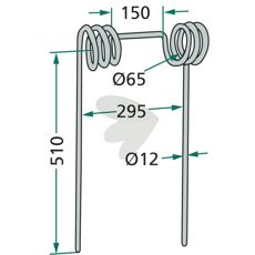 Efterharvetand 510mm, perfekt til effektiv jordbearbejdning og jordstruktur.