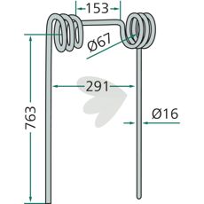 Efterharvetand 763mm, designet til at optimere jordbearbejdning og strukturer.