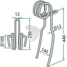 Väderstad efterharvetand 445067, ideel til intensiv jordbearbejdning.