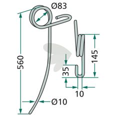 560mm efterharvetand, ideel til at forberede jorden til såning.