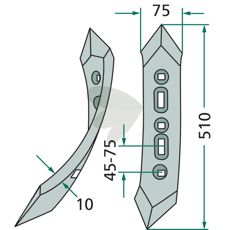 Venstreskær med belagt underside for længere levetid.
