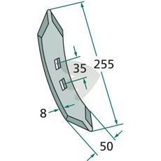 M10x40 mm skær med radius 235 til Kuhn/Huard, optimal ydeevne i brug.