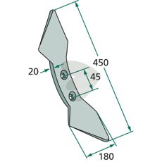 Spids med radius 300 til præcis skæring inden for landbrug.