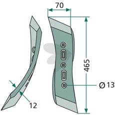 Venstre vridet spids til SK, ideel til præcision i arbejde.