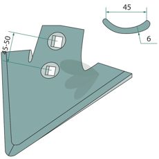 Gåsefødskær med 260 cm arbejdsbredde, perfekt til effektiv pløjning.