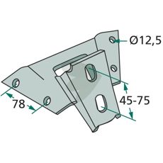 Løst beslag til bredt skaft, 25 mm, robust og enkel installation.