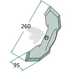 Skær med tykkelse 8mm, specialdesignet for nytte og holdbarhed.