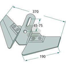 Vingeskær 370X190mm, alternativ til Köckerling og Kverneland udstyr.