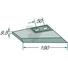 Skær højre 190X9,5mm, perfekt til Köckerling og Kverneland maskiner.