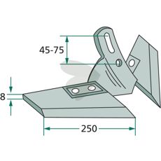 Komplet skæresystem, ideel til forskellige landbrugsapplikationer.