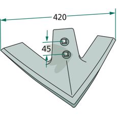 Valset gåsefodsskær, effektivt værktøj til landbrug og dyrkning.