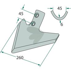 K30 skær 260mm til Doublet-Record og Kongskilde, forbedret skærekapacitet.