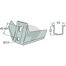 Vingeskær med arbejdsbredde 300mm og tykkelse 6mm, effektiv til landbruget.
