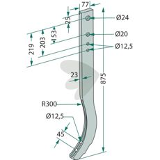 Kultivatorskaft model -78400137 til effektiv jordbearbejdning.