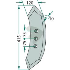 Forplov med radius 300, perfekt til ydeevne i landbrugsmaskiner.