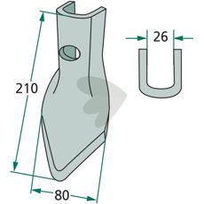 Skær til kultivator, 80X210mm, tilpasset til RS 4310.