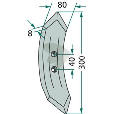 K32 skær med 80mm bredde, ideel til træning.