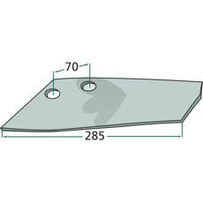 Højre vinger 285 x 10, høj kvalitet til landbrugsmaskiner.