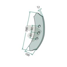 Forplov med 300mm radius og 12mm tykkelse, ideel til effektiv skæring.