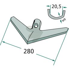 Gåsefodskær G28, designet til at give et jævnt og effektivt snit.