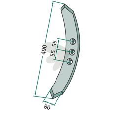 Forplov 12mm tykkelse, 300mm radius og 80mm bredde til præcisionsarbejde.