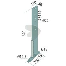 Spids til traktortilbehør, høj kvalitet og holdbarhed til effektiv brug.