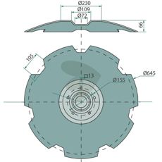 Holdbar disk, perfekt til effektiv jordbehandling i landbruget.