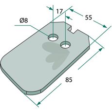 Lemken kompatibel skraberplade 3492011, designet til holdbarhed og bedre maskinydelse.