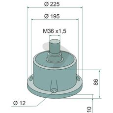 Komplet venstre lager M36x1 L, vigtig for maskinholdbarhed.