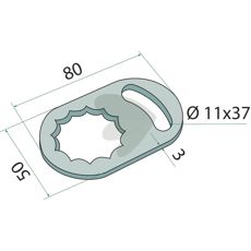 Fastplade 204959 til sikker montering af tilbehør.