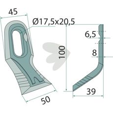 Y-slag med hulmål 16x39 mm, passer til flere producenter.