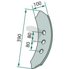 Venstrevendt forskær, som forbedrer effektiviteten ved skæring.