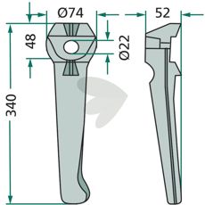 Rotorharvetand Lely, passer modelnumrene 1.1699.0112.0 og 1.1699.0111.0.