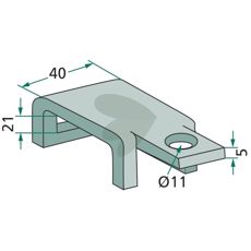 Beslag Ram 40X10 til stabil montering og sikker anvendelse.