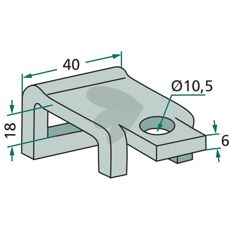 Beslag 40X18 til holdbar og sikker installation af udstyr.