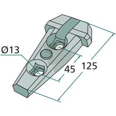 Komplet beslag 125X45X13 til pålidelig og holdbar montering.