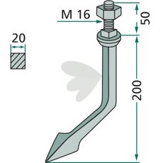 Harvetand designet til alsidig anvendelse i landbrug og have.