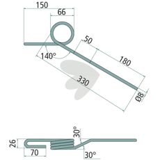 Rabe efterharvetand til Sulky, ideel til professionelt landbrug.