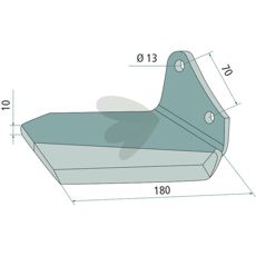 Højre vingeplovskær "Delte Flex", perfekt til præcis og effektiv skæring.