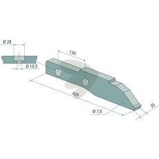 Højre foddel til maskine, robust konstruktion for langvarig brug.
