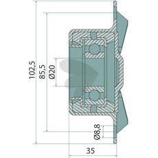Højkvalitets leje 103000454, vigtigt for smidig drift af maskiner.
