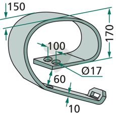 Fjederblad Type VF for robust ydeevne og holdbarhed i landbruget.