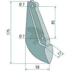 Såskær Kuhn, 17X175mm med hul til præcis såning og effektiv planteproduktion.