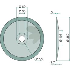 Tallerken Ø 350x3 mm K3003810, gennemtænkt design for øget arbejdskapacitet.