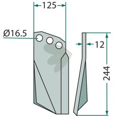 Venstre rotorharvetand 52352600, optimal for El 282 / 201 maskiner.